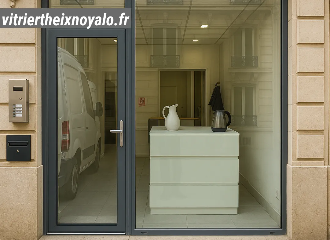 Façade vitrine de magasin en aluminium sur mesure à Theix-Noyalo